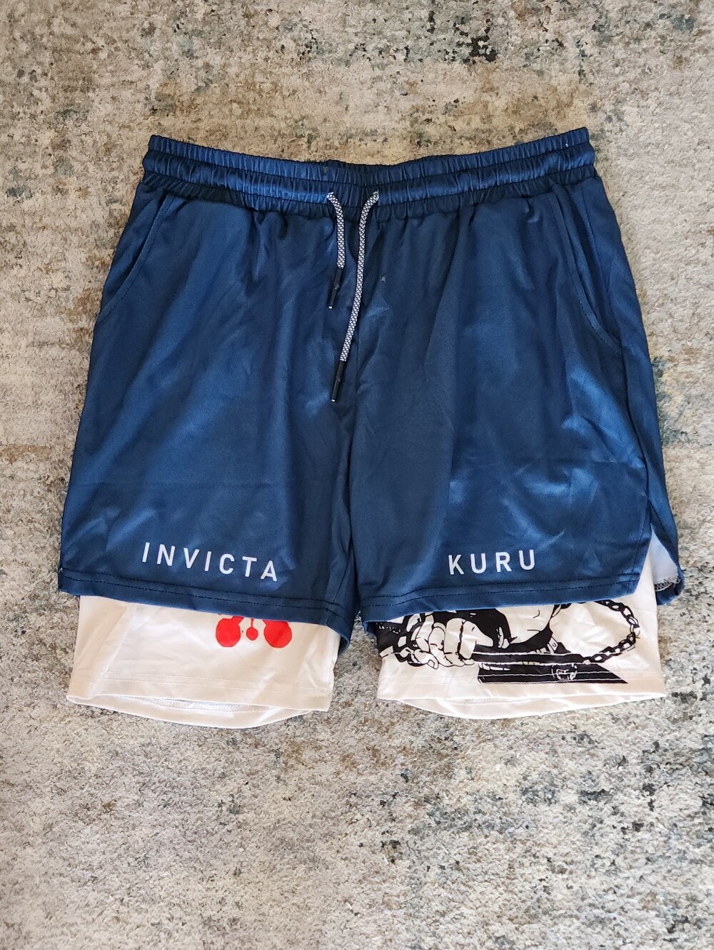 Invicta Men's Navy Layered Athletic Shorts Aname